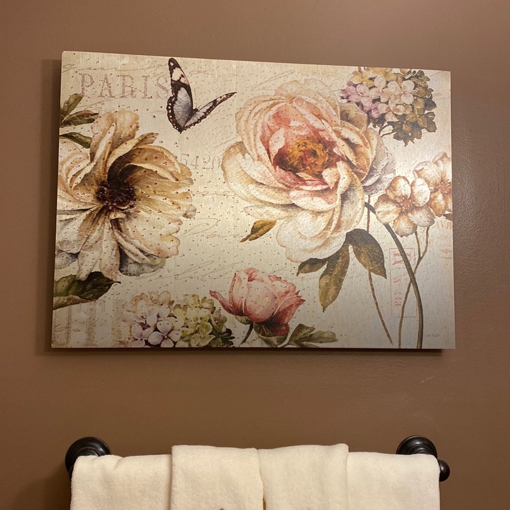 Beautiful Rose& Butterfly Art on Metal - Picture 7 of 13